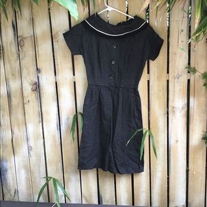 Vintage 50s Sailor Collar Mint Wiggle Dress S XS